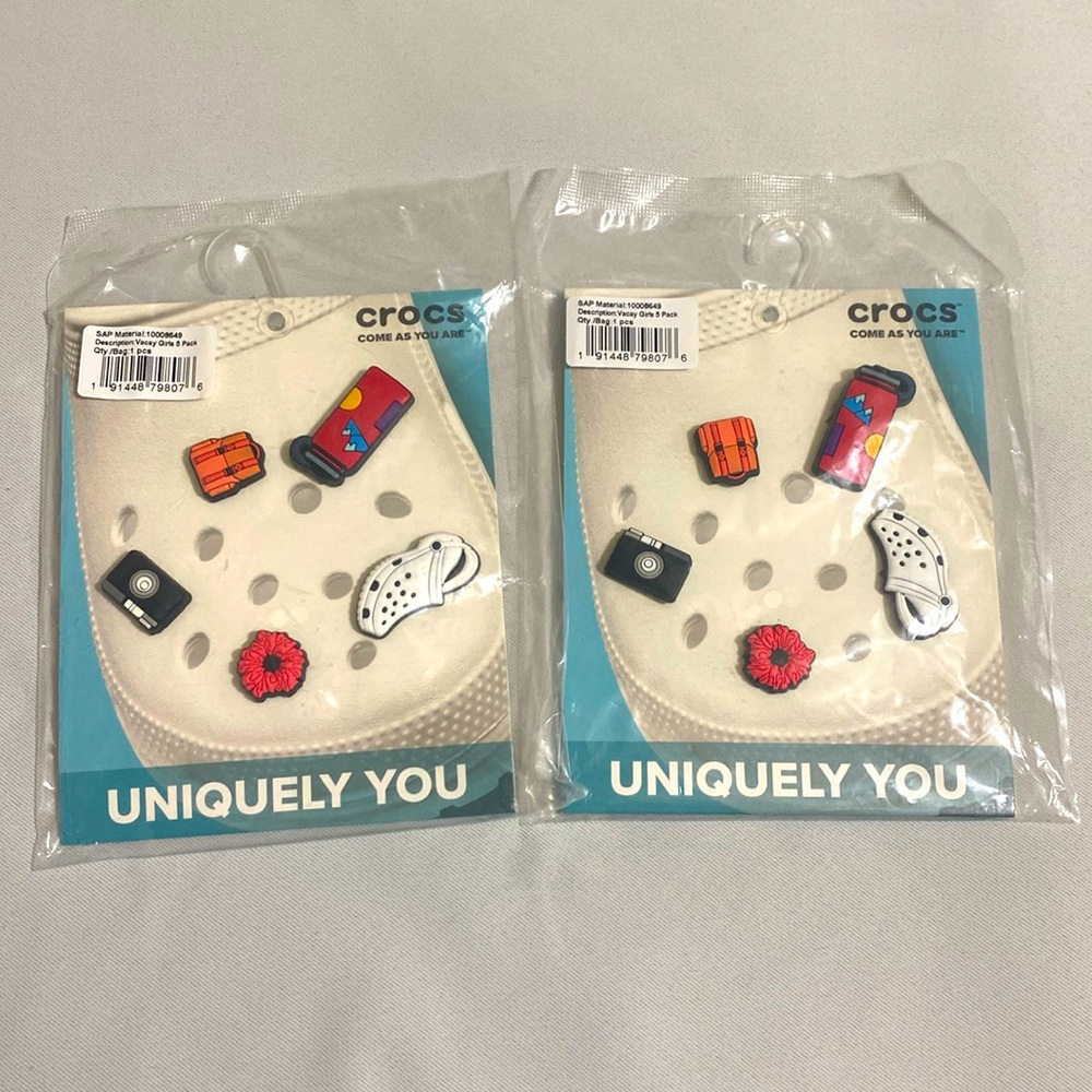 Lot of 2--CROCS Uniquely You 5-Pack Charms, Camera, Water Bottle, Flower, etc...